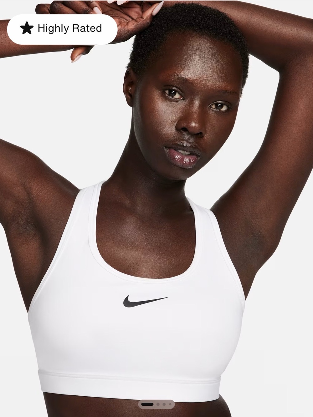Nike Swoosh White Racerback Medium-Support Sports Bra